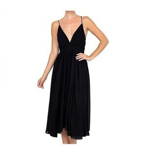 Meghan‎ Los Angeles Enchanted Garden Midi Dress Black L